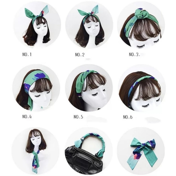 Soft Silky Fun Scarf For Head Hair Bag Neck - Picture 4 of 4